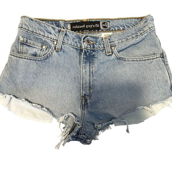 Levis Silvertab Relaxed‎ Guys Fit Cut off Shorts Raw Hem Size 9 - Picture 1 of 7